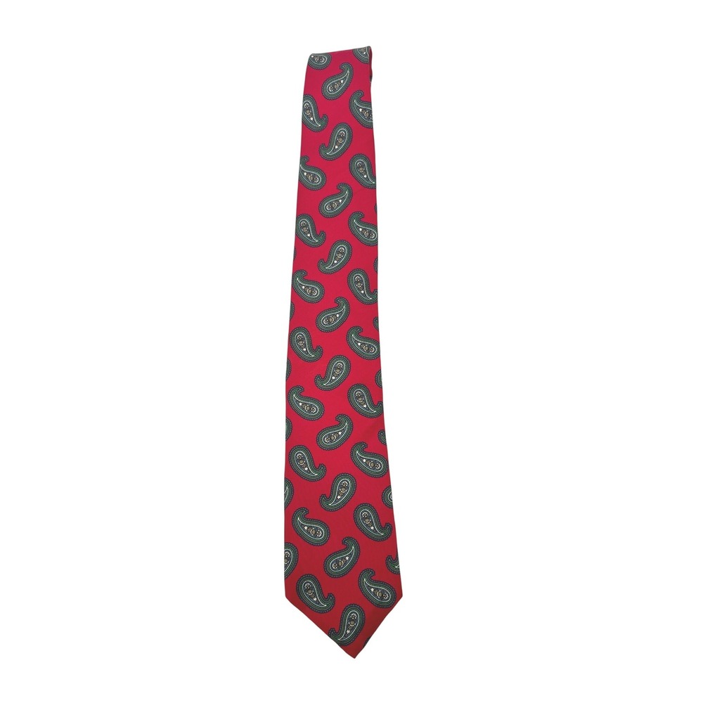 Rooster New Traditions Necktie Mens Tie Red Paisley Silk USA Classic 57" Office